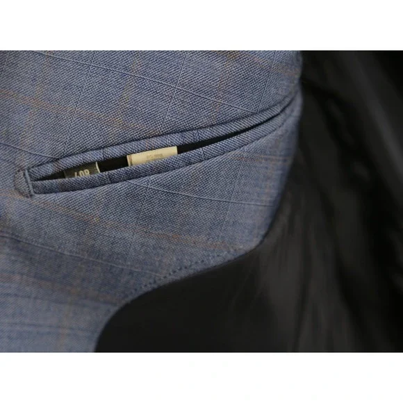 Bonobos Blazer Mens 40R Blue Plaid Wool Slim Fit Two Button Sport Coat Jacket - Picture 9 of 12